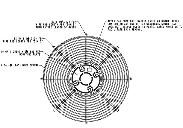 HVAC fan guard grill panels for air flow security