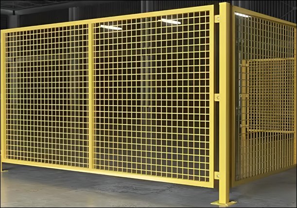 Yellow Powder Coated Welded Wire Mesh Partitions for Enhanced Security Barrier